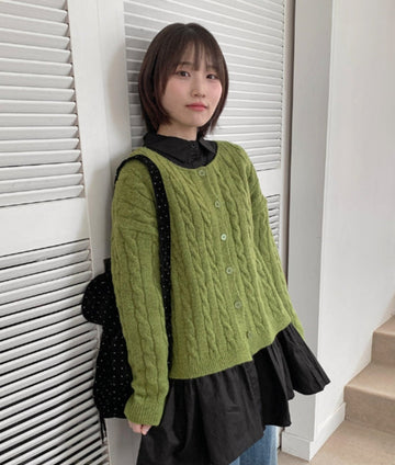 Hensoni cable round cardigan